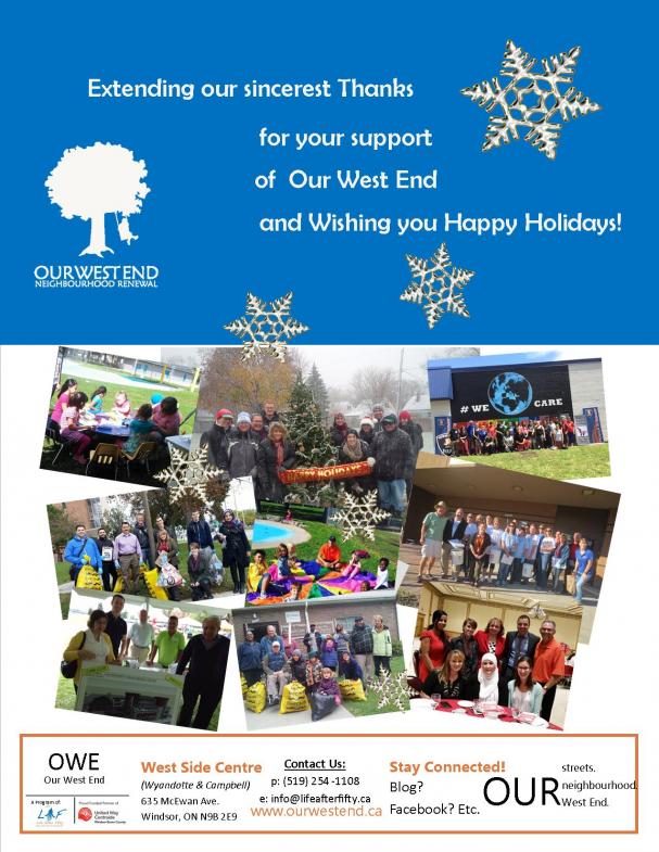 Happy Holidays from Life After Fifty's Neighbourhood renewal program: OUR WEST END